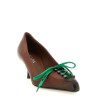 Leather pumps with laces
