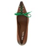 Leather pumps with laces