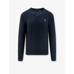 Cotton sweater with cable knit