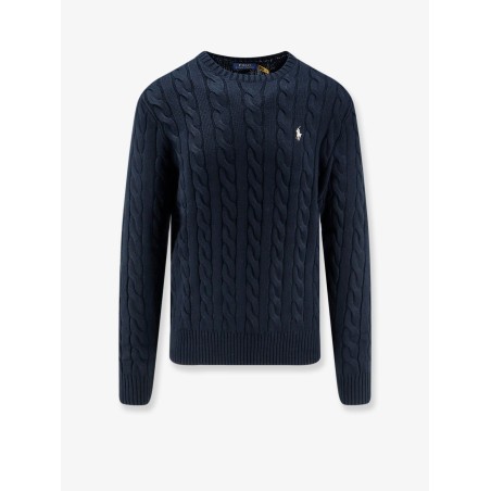 Cotton sweater with cable knit