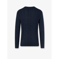 Cotton sweater with cable knit