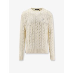 Cotton sweater with cable knit