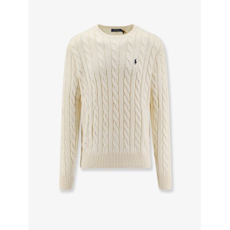 Cotton sweater with cable knit