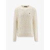 Cotton sweater with cable knit