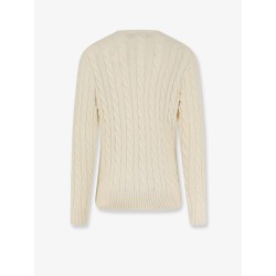 Cotton sweater with cable knit