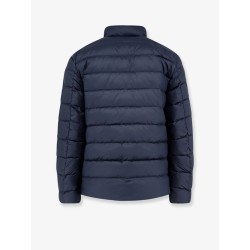 Packable recycled material down jacket
