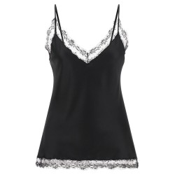 Silk Lingerie Top with Lace