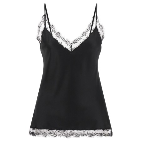 Silk Lingerie Top with Lace
