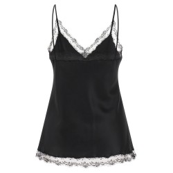 Silk Lingerie Top with Lace