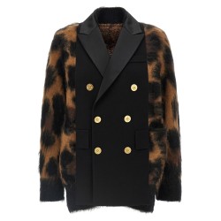 Cardigan with double-breasted insert