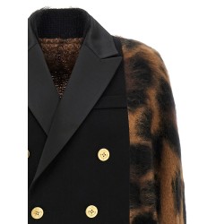 Cardigan with double-breasted insert
