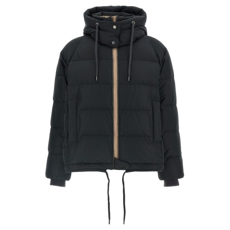 Down jacket with knit and jewel details