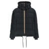 Down jacket with knit and jewel details
