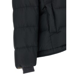 Down jacket with knit and jewel details
