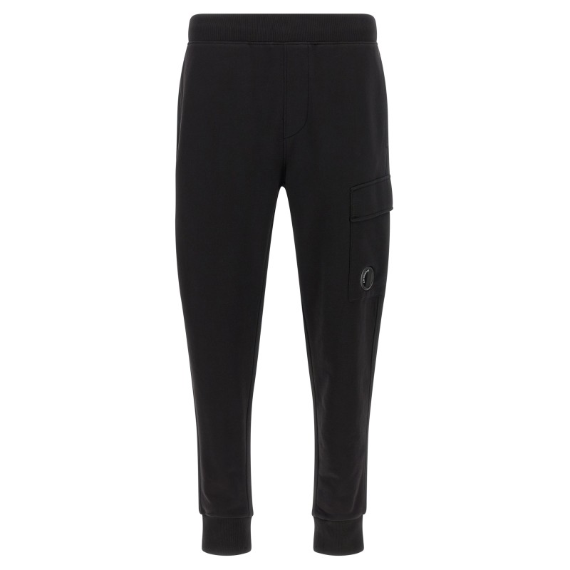 'Diagonal Raised Fleece' pants with Lens detail