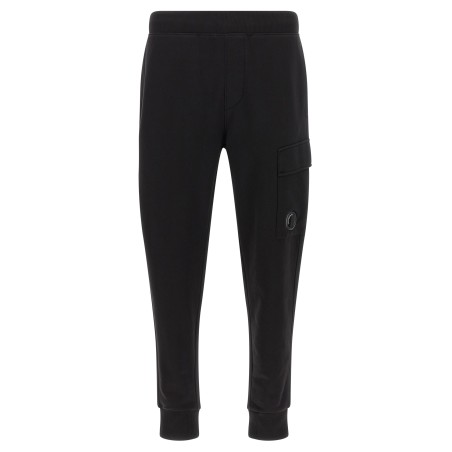 'Diagonal Raised Fleece' pants with Lens detail