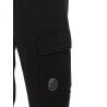 'Diagonal Raised Fleece' pants with Lens detail