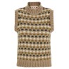 Shetland acquard knit vest