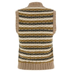 Shetland acquard knit vest
