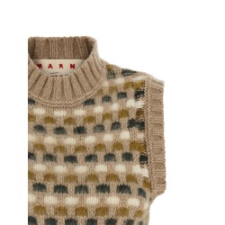 Shetland acquard knit vest