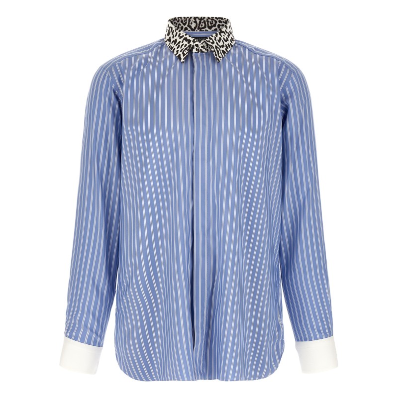 Animal print collar shirt