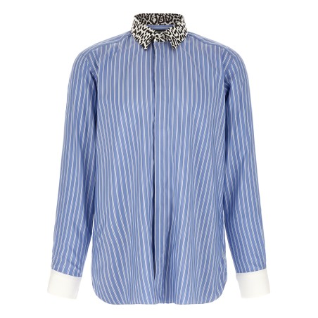 Animal print collar shirt
