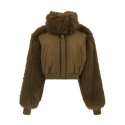 Bi-material short jacket