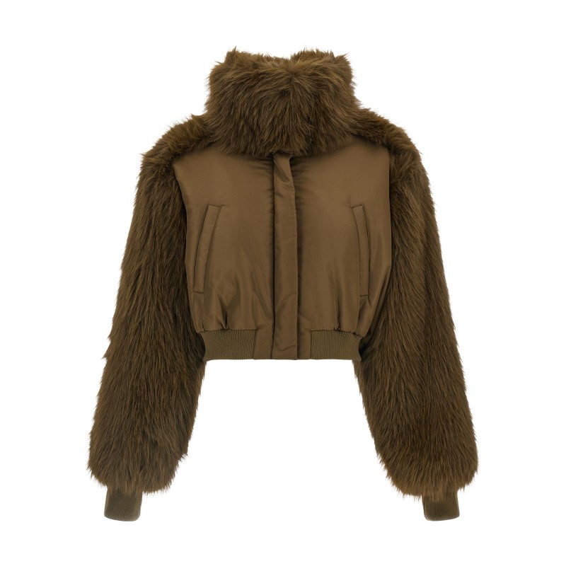 Bi-material short jacket