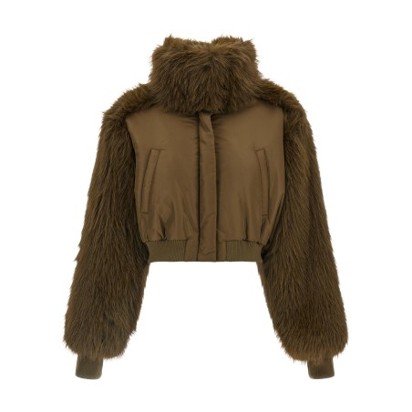 Bi-material short jacket