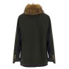 Wool coat with fur insert