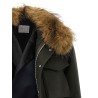 Wool coat with fur insert