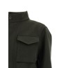 Wool coat with fur insert