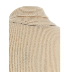 Shawl neck ribbed sweater