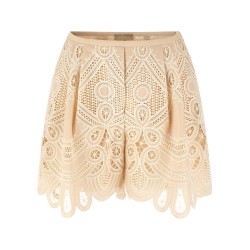 Macramé embroidery shorts