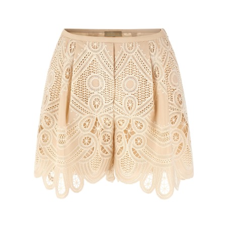 Macramé embroidery shorts