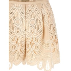 Macramé embroidery shorts