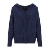 'Seicento' cardigan with rhinestones and hood