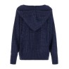 'Seicento' cardigan with rhinestones and hood