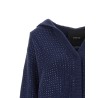 'Seicento' cardigan with rhinestones and hood