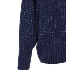 'Seicento' cardigan with rhinestones and hood