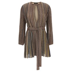 V-neck and belt dress