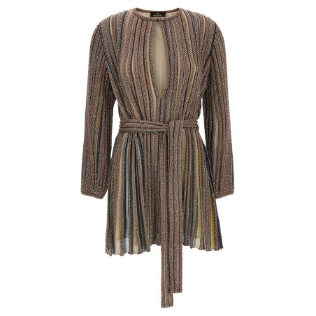V-neck and belt dress