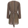 V-neck and belt dress