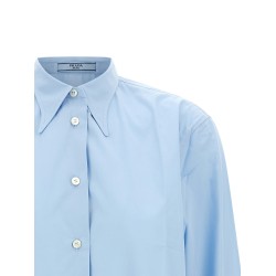 Poplin shirt with pleats