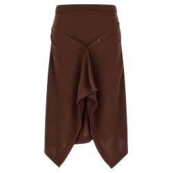 Button asymmetrical skirt