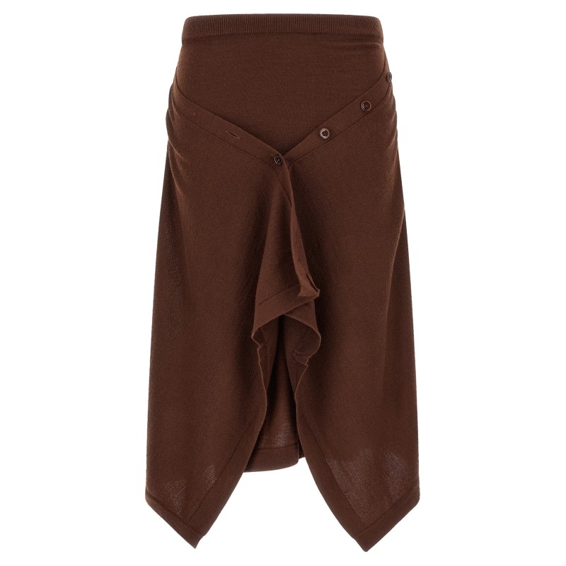 Button asymmetrical skirt