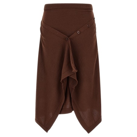 Button asymmetrical skirt