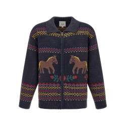'Isles' cardigan with intarsia