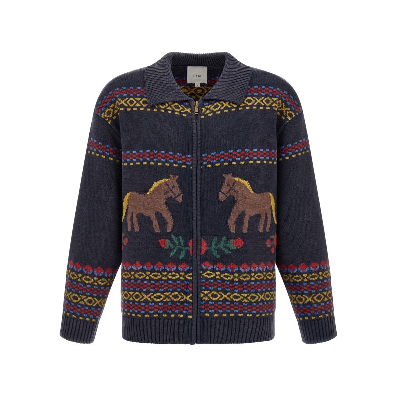 'Isles' cardigan with intarsia
