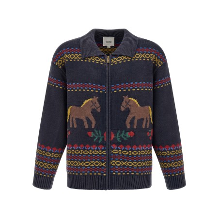 'Isles' cardigan with intarsia